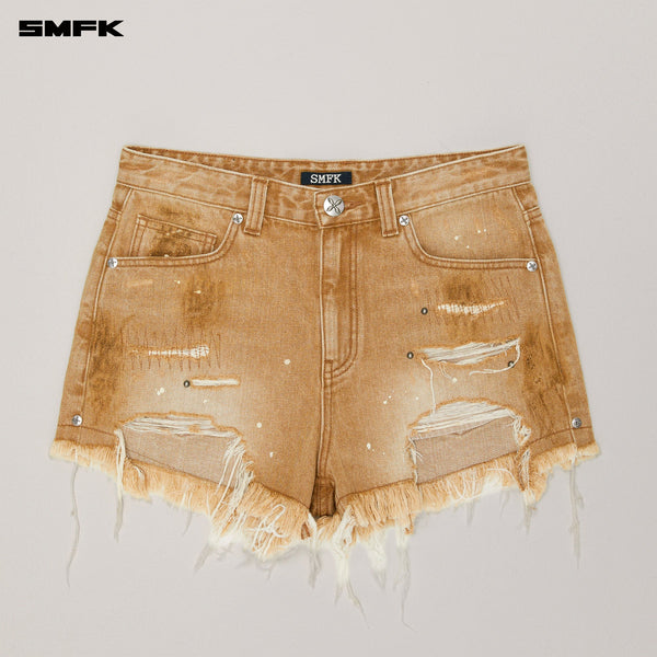 RAGE RUSH DENIM SHORTS WILD COWBOY BROWN