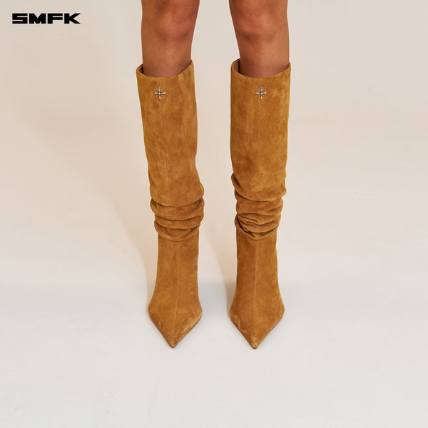 RAGE WILD HURRICANE LEATHER HIGH-HEEL BOOTS GRASSLAND BROWN