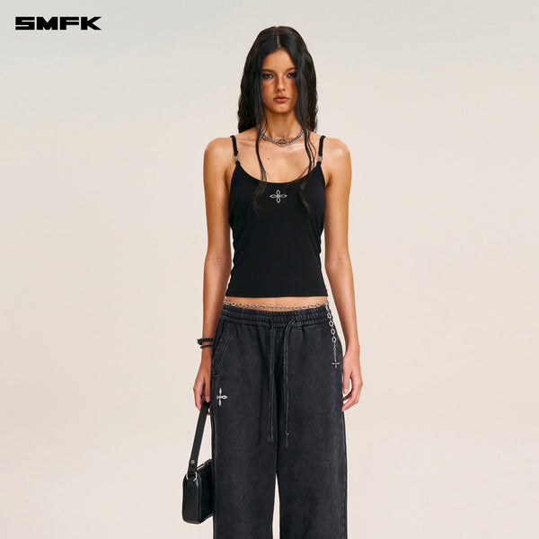 COMPASS STAMP ACETATE BODY CAMISOLE WILD BLACK