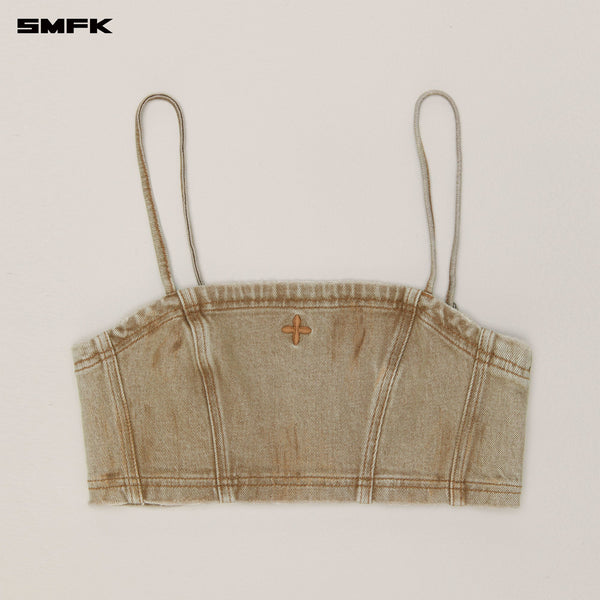 RAGE WILD DENIM SHORT CAMISOLE WILD COWBOY BROWN