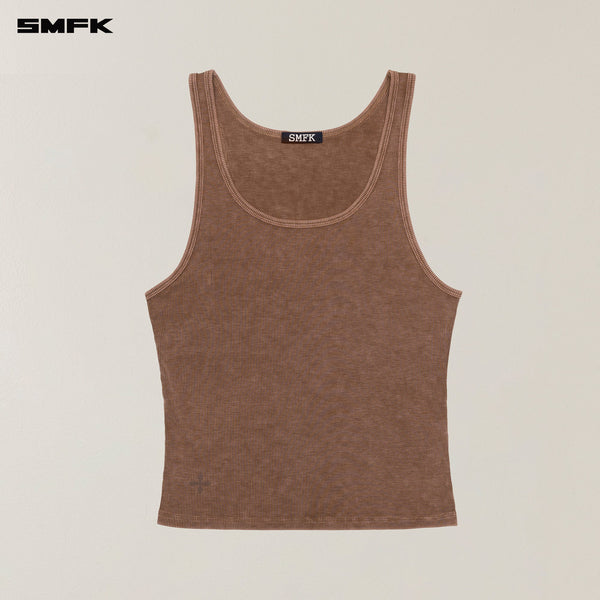 VINTAGE STORM FADE SILK SPORTS TANK WILD HORSE BROWN