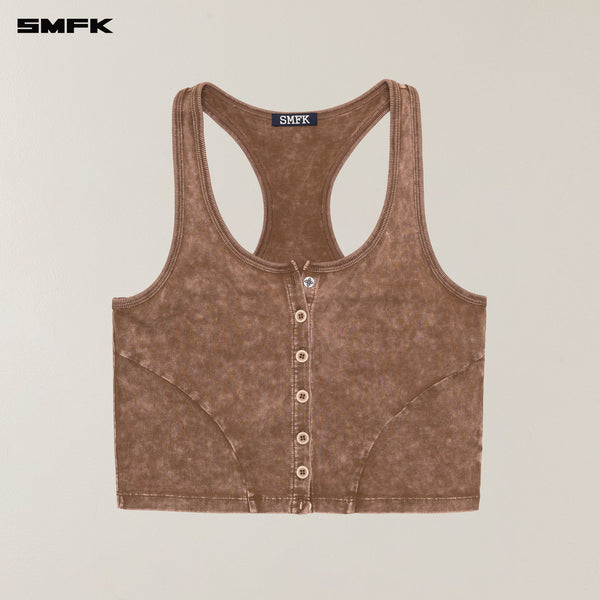VINTAGE HURRICANE FADE GYM VEST WILD HORSE BROWN