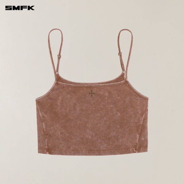 VINTAGE STORM FADE DYE SHORT CAMISOLE WILD HORSE BROWN