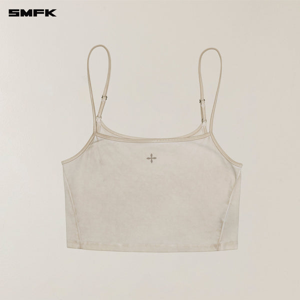 VINTAGE STORM FADE DYE SHORT CAMISOLE FADING WHITE