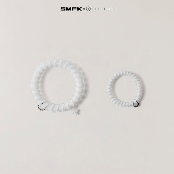 SMFK X TELETIES HAIR TIES WHITE
