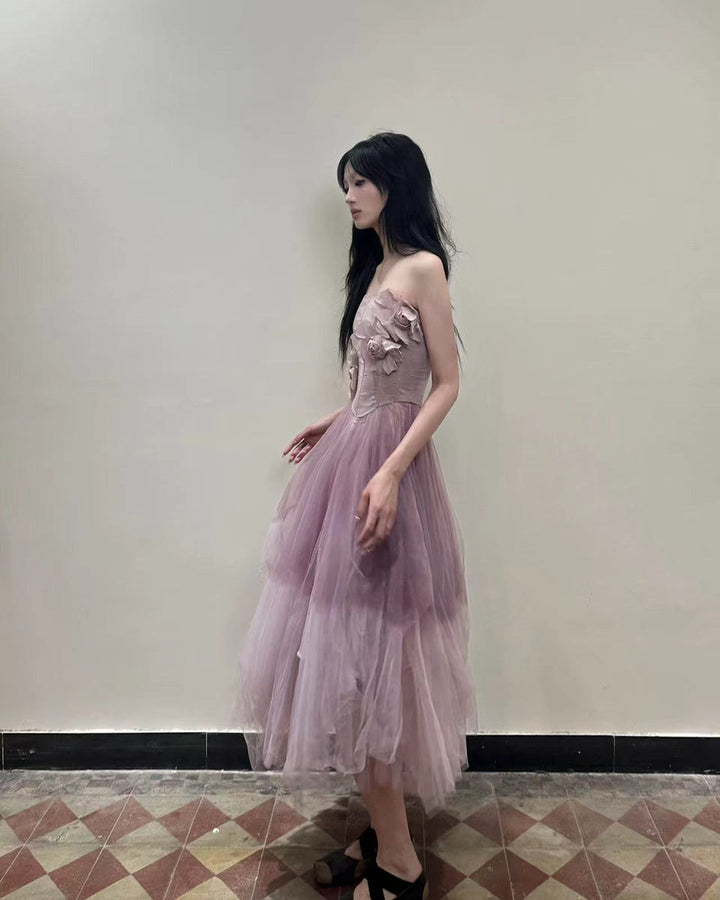 By Cookie H. Garden Thicket Spirit Spaghetti Strap Tulle Dress / PURPLE