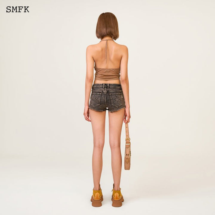 SMFK ANCIENT MYTH BEACH HALTER-NECK VEST TOP GOLDEN