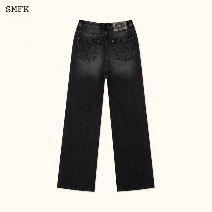 SMFK ANCIENT MYTH DIAMOND FLARED JEANS IN BLACK