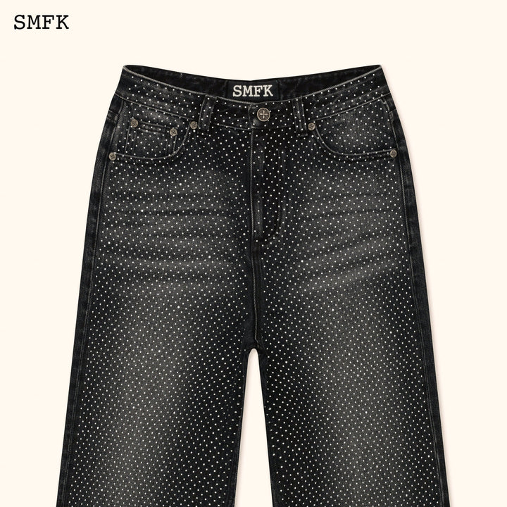 SMFK ANCIENT MYTH DIAMOND FLARED JEANS IN BLACK