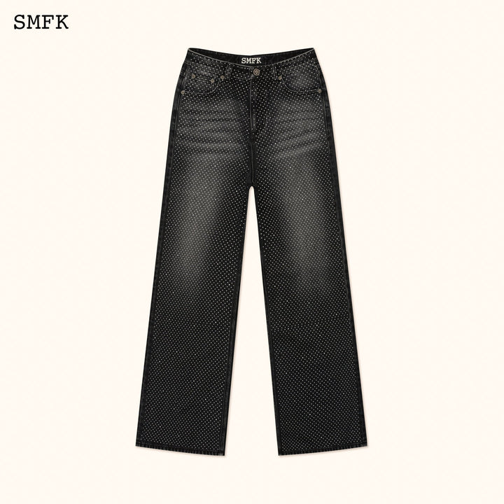 SMFK ANCIENT MYTH DIAMOND FLARED JEANS IN BLACK