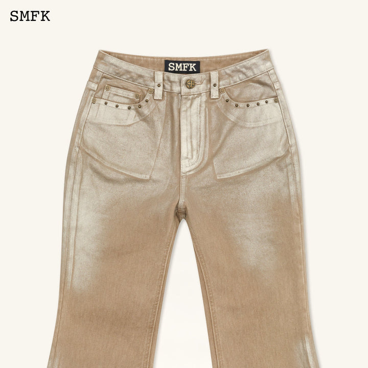 SMFK ANCIENT MYTH GOLDEN SNAKE FLARED JEANS