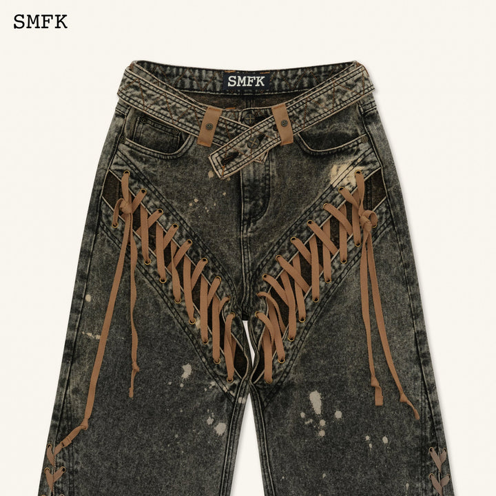 SMFK ANCIENT MYTH CAMOUFLAGE WIDE-LEG JEANS