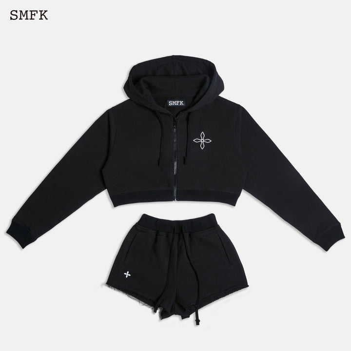 SMFK Black Night Flower Jogging Sports Set