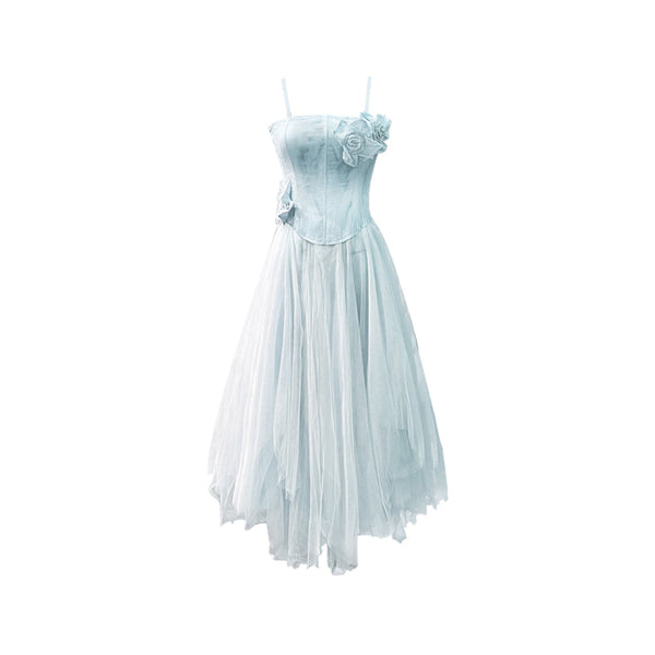 By Cookie H. Garden Thicket Spirit Bustier Tulle Dress / BLUE