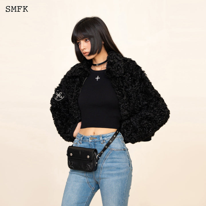 SMFK COMPASS ADVENTURE VINTAGE FANNY BAG IN BLACK (SMALL)