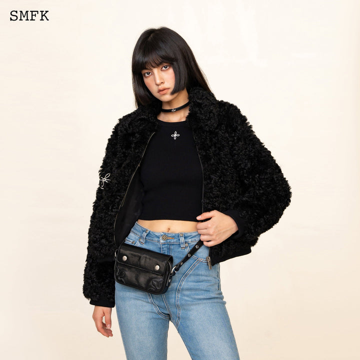 SMFK SMFK SMFK COMPASS ADVENTURE VINTAGE FANNY BAG IN BLACK (SMALL)