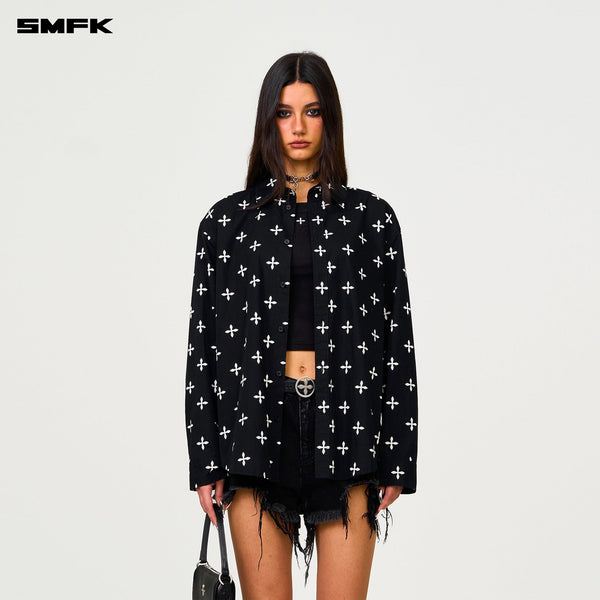 COMPASS BLACK GARDEN OVERSIZE SHIRT