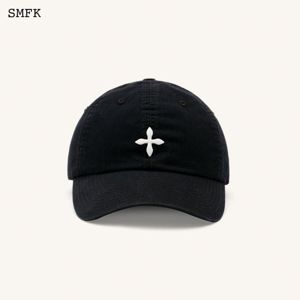 COMPASS CLASSIC CROSS BASEBALL CAP IN BLACK