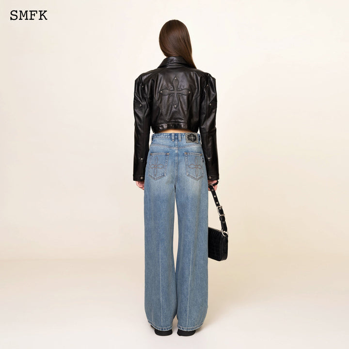 SMFK COMPASS CLASSIC CROSS FLARED JEANS IN BLUE