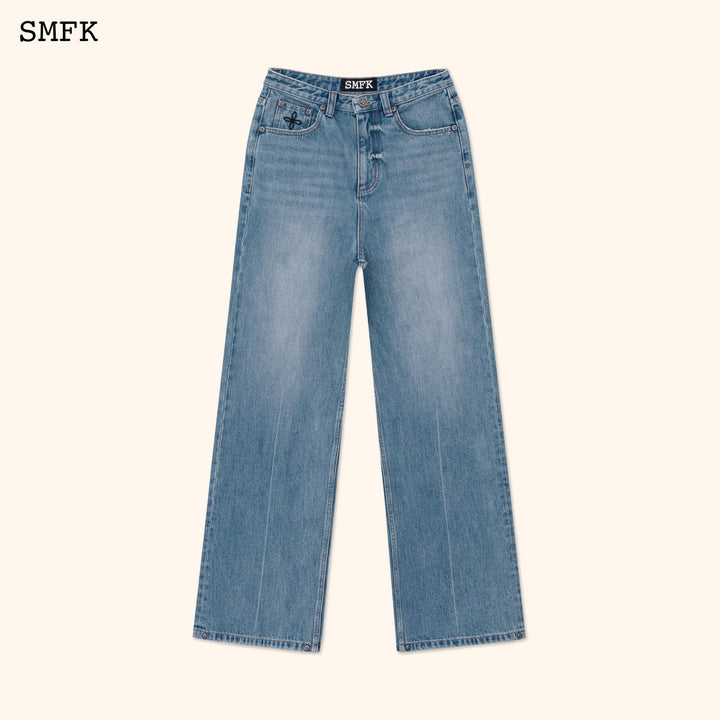 SMFK COMPASS CLASSIC CROSS FLARED JEANS IN BLUE