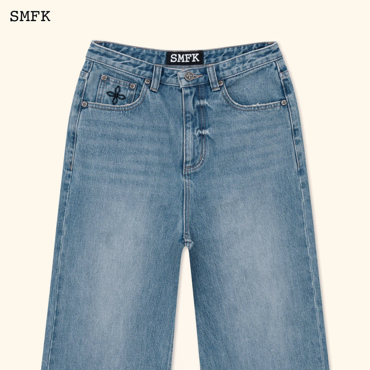 SMFK COMPASS CLASSIC CROSS FLARED JEANS IN BLUE