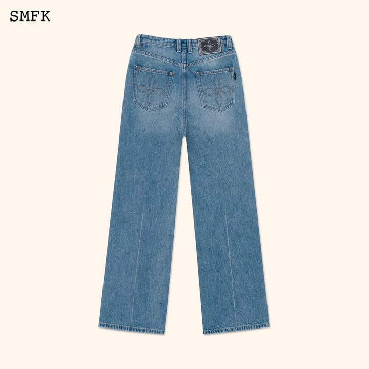 SMFK COMPASS CLASSIC CROSS FLARED JEANS IN BLUE