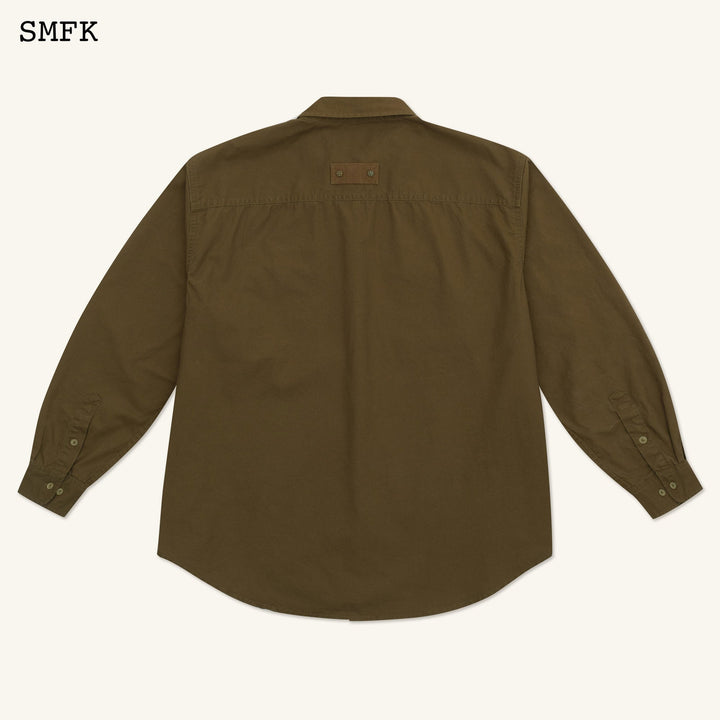 SMFK COMPASS CLASSIC LOOSE WORKWEAR SHIRT ARMY GREEN