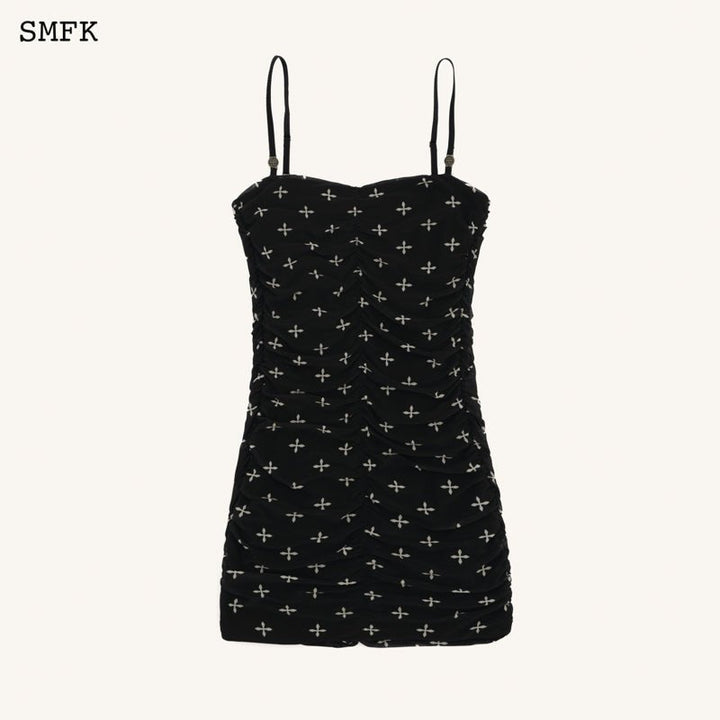 SMFK COMPASS GARDEN HURRICANE SLING DRESS BLACK