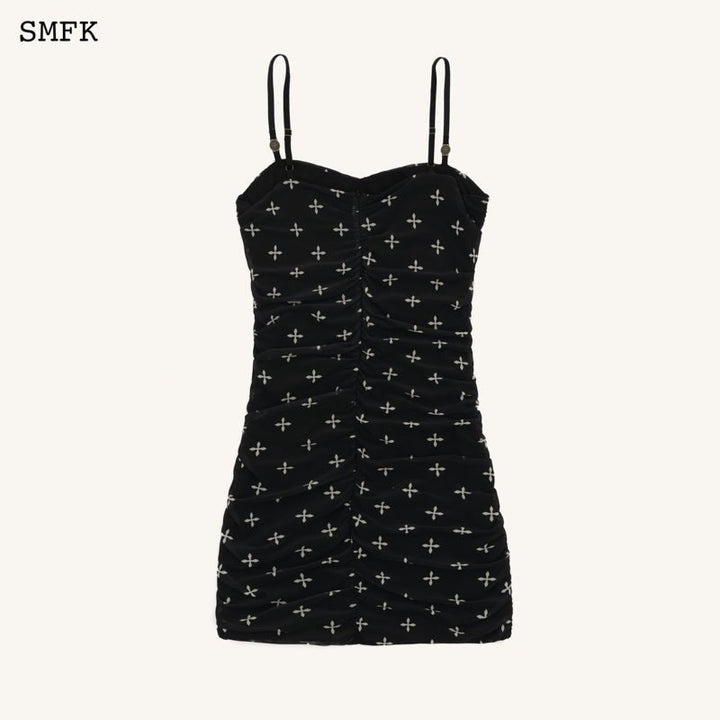 SMFK COMPASS GARDEN HURRICANE SLING DRESS BLACK