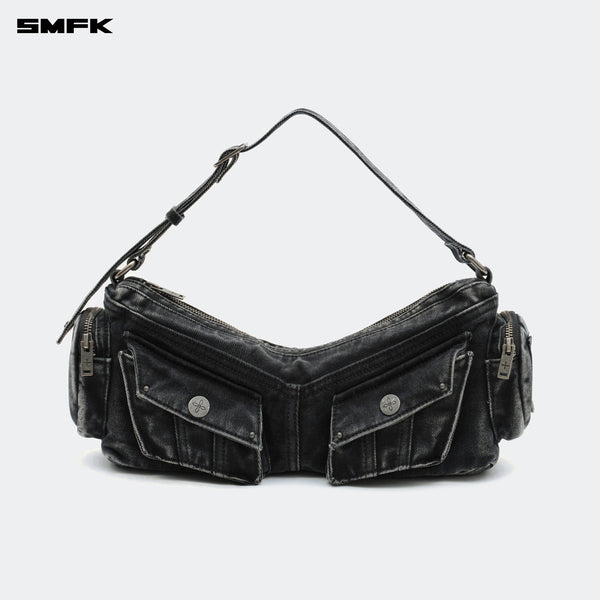 COMPASS HIPS DENIM SHORT BAG BLACK