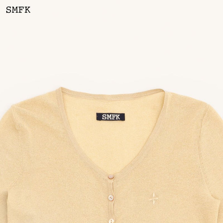 SMFK SMFK COMPASS HUG GOLDEN SAND TRADITIONAL KNITTTED CARDIGAN