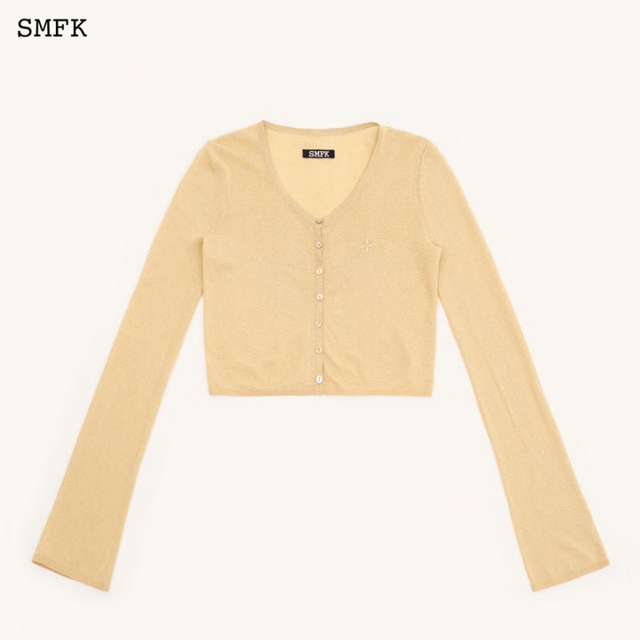 SMFK SMFK COMPASS HUG GOLDEN SAND TRADITIONAL KNITTTED CARDIGAN