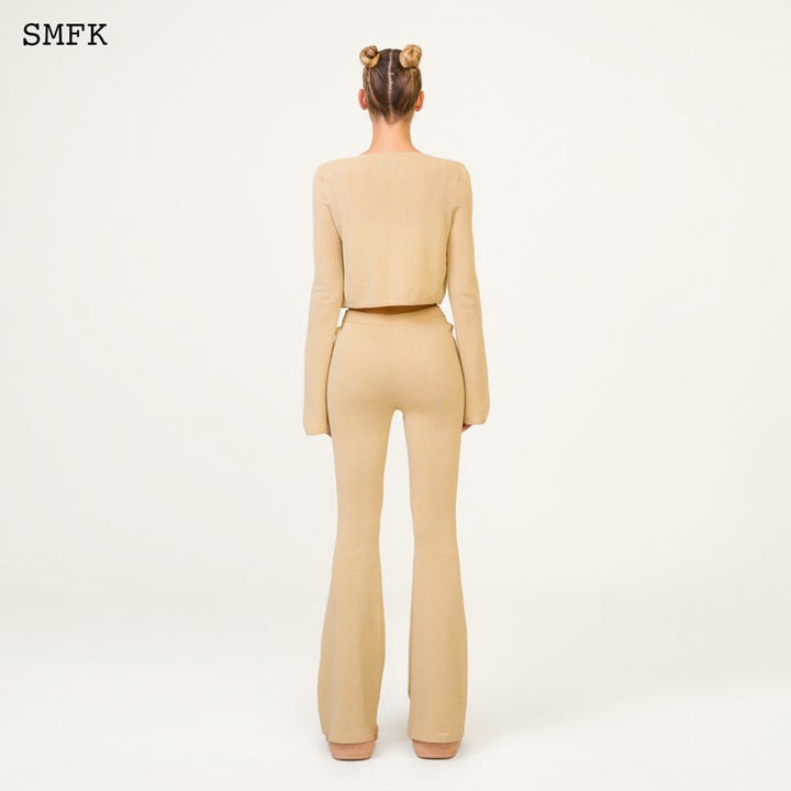 SMFK COMPASS HUG KNITTED SPORTY VEST TOP GOLDEN SAND