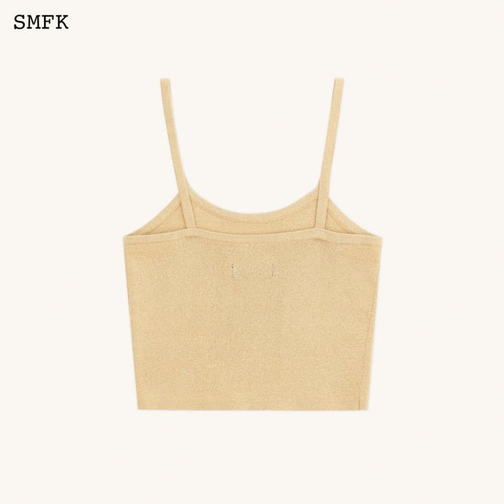 SMFK COMPASS HUG KNITTED SPORTY VEST TOP GOLDEN SAND