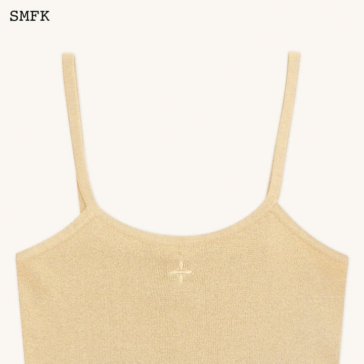 SMFK COMPASS HUG KNITTED SPORTY VEST TOP GOLDEN SAND