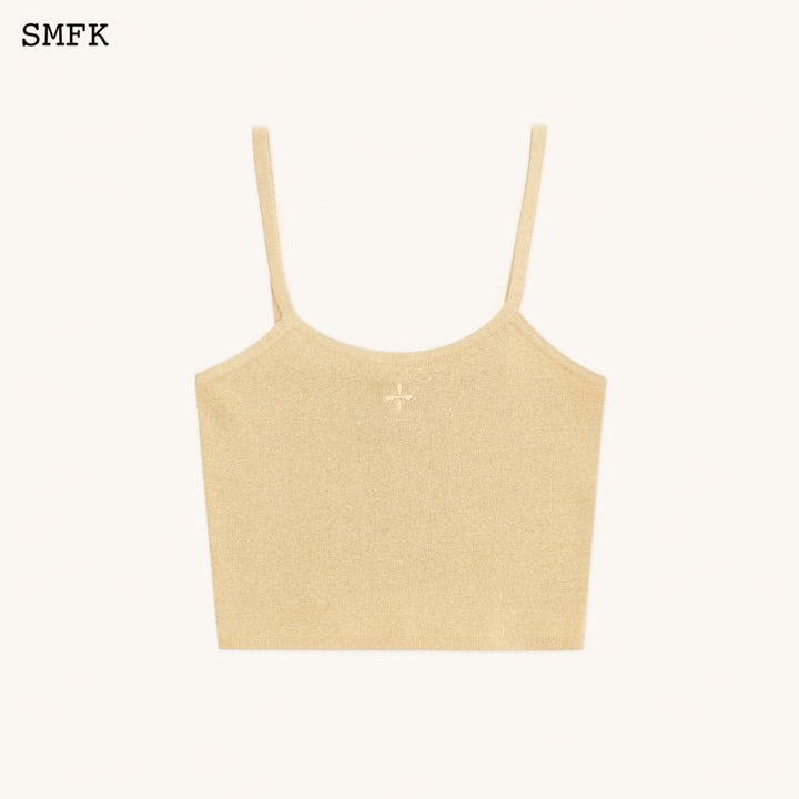 SMFK COMPASS HUG KNITTED SPORTY VEST TOP GOLDEN SAND