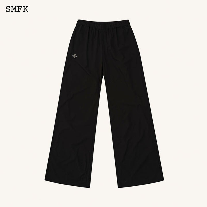 SMFK COMPASS HUG SUN-PROOF SUPER LIGHT FLARED PANTS BLACK