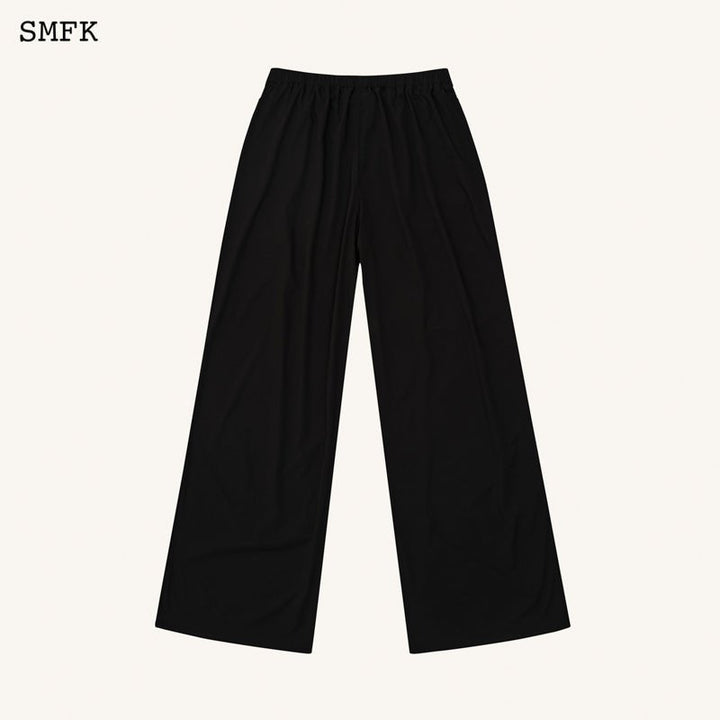 SMFK COMPASS HUG SUN-PROOF SUPER LIGHT FLARED PANTS BLACK