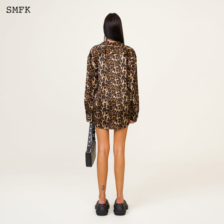 SMFK COMPASS LEOPARD PRINTS LOOSE SHIRT