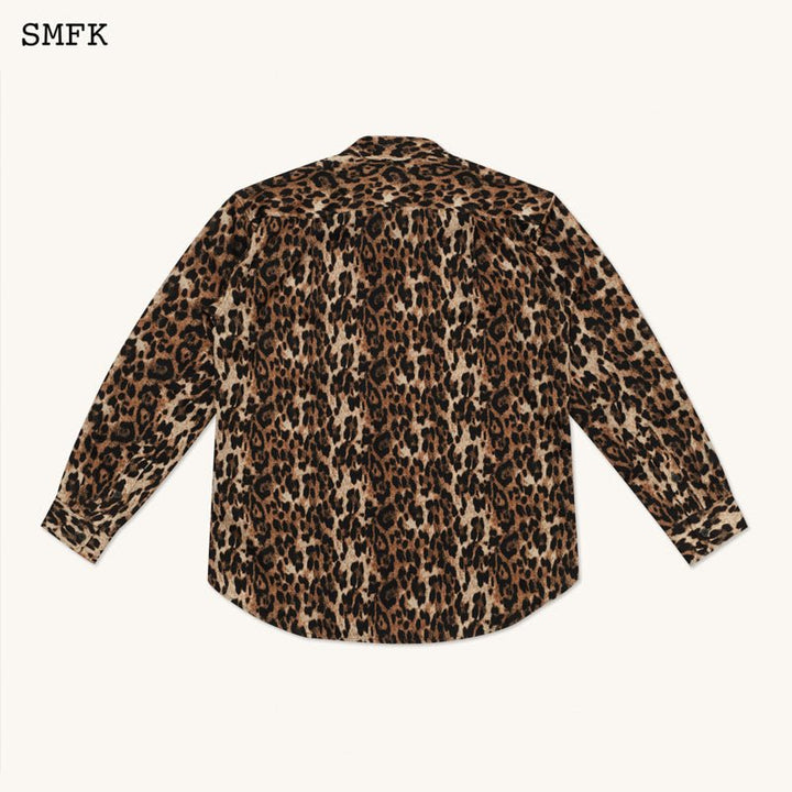 SMFK COMPASS LEOPARD PRINTS LOOSE SHIRT