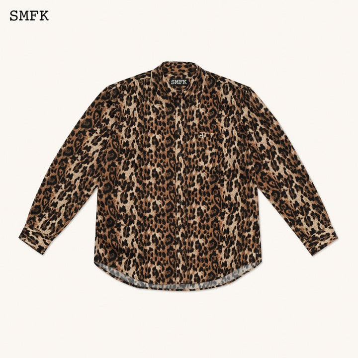 SMFK COMPASS LEOPARD PRINTS LOOSE SHIRT