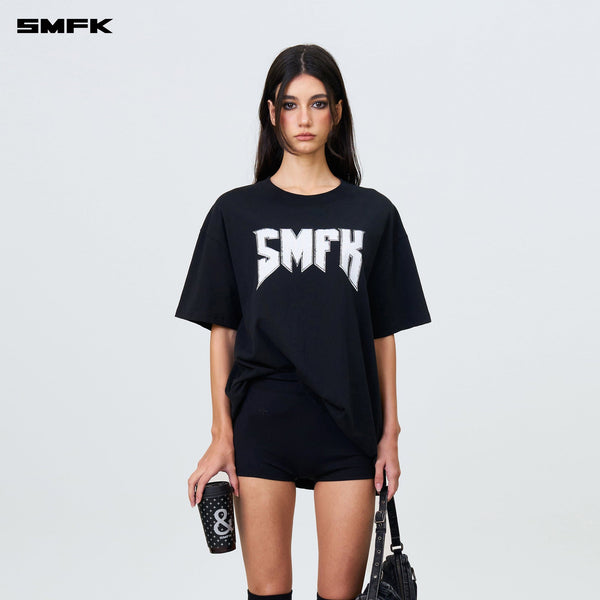 COMPASS SMFK METAL ROCK LOOSE TEE BLACK