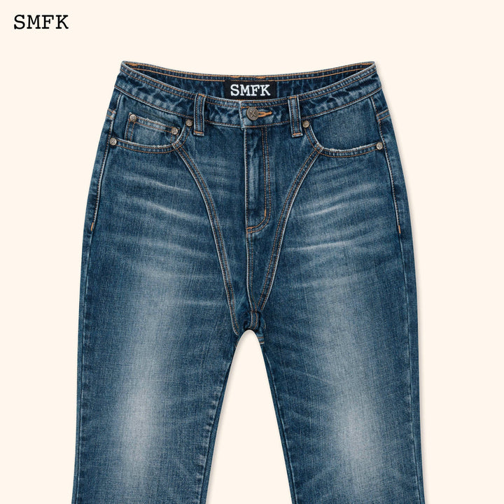 SMFK COMPASS TARPAN CLASSIC FLARED JEANS RETRO BLUE