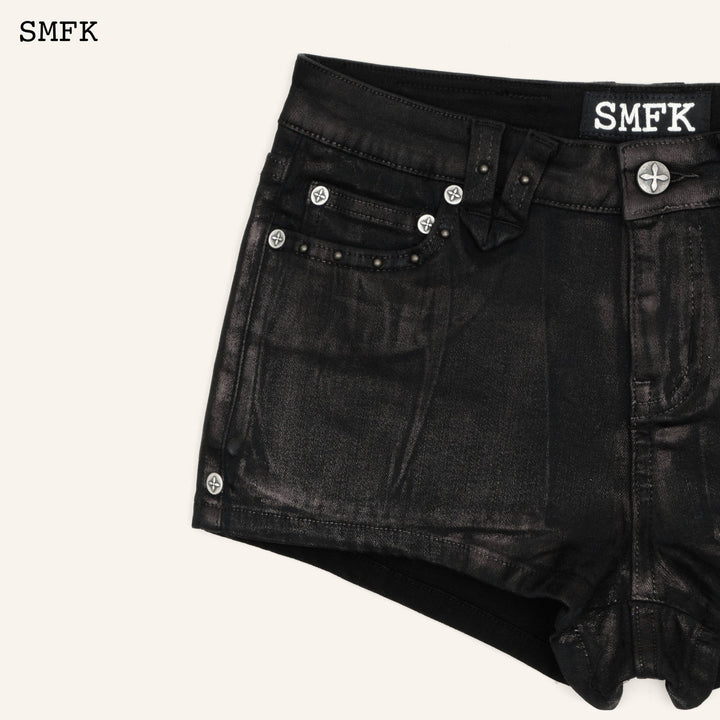 SMFK COMPASS TARPAN LIGHTNING BLACK SHORT JEANS