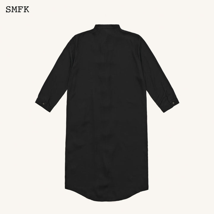 SMFK COMPASS TRADITIONAL TANG KNOTTED BUTTON LONG ROBE