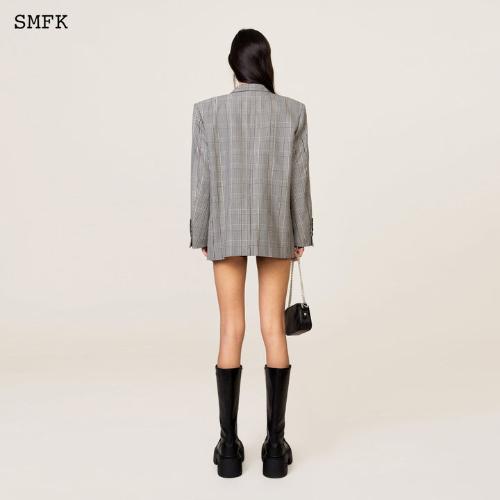SMFK COMPASS VINTAGE PLAID WOOLEN GREY SUIT
