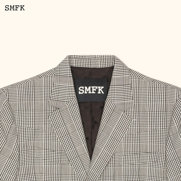 SMFK COMPASS VINTAGE PLAID WOOLEN GREY SUIT