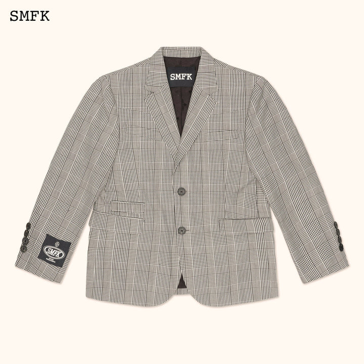SMFK COMPASS VINTAGE PLAID WOOLEN GREY SUIT