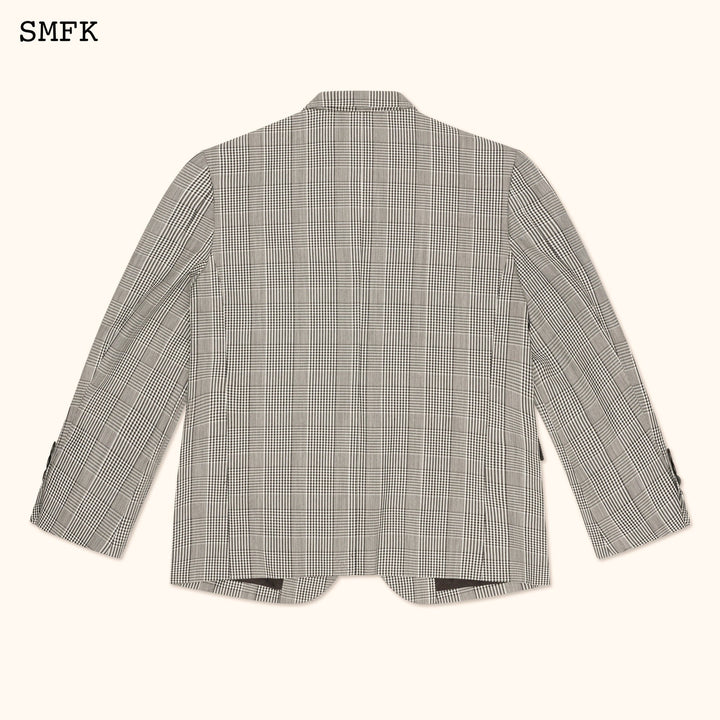 SMFK COMPASS VINTAGE PLAID WOOLEN GREY SUIT