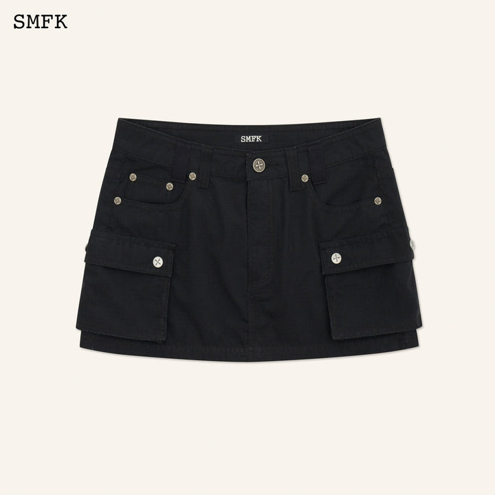 SMFK COMPASS WILD TARPAN WORKWEAR BLACK MINI SKIRT